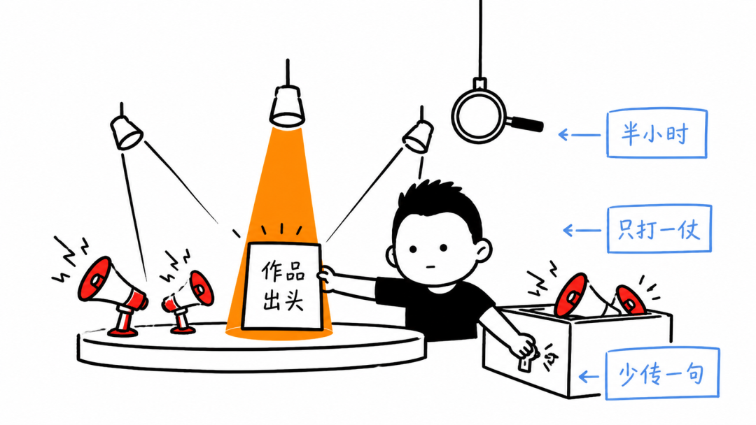 让作品替你出头（半小时/只打一仗/少传一句）