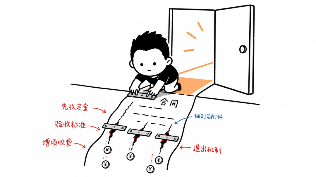 事业机会大，细节最危险（合同/权限/交付/成本）